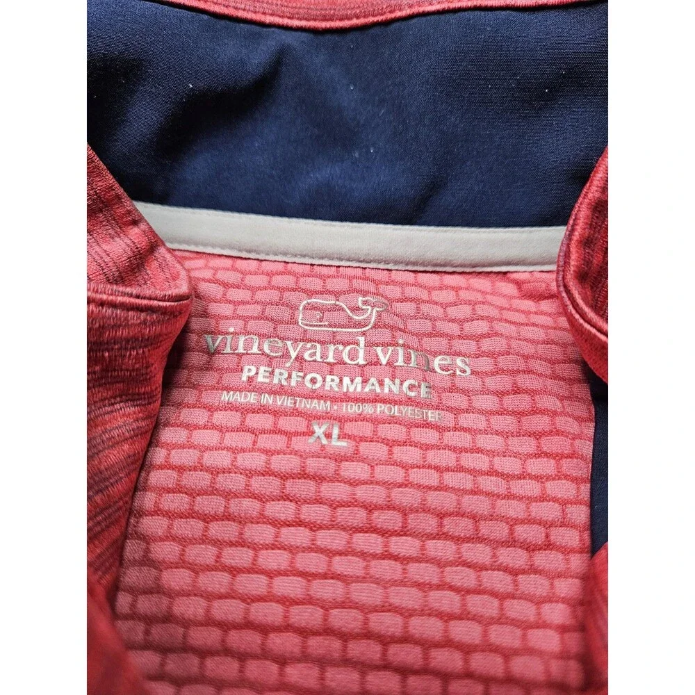 Vineyard Vines Performance Mens 1/4 Zip Pullover Red Size XL